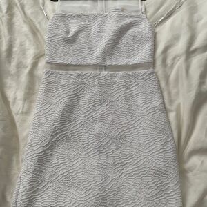 Calvin Klein Strapless Textured Cream Dress